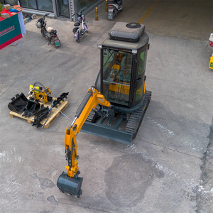 2.5 T <span class=keywords><strong>Miniature</strong></span> <span class=keywords><strong>pelleteuse</strong></span> Excavadora Mini chenille hydraulique petite taille roue Construction <span class=keywords><strong>pelleteuse</strong></span> jardin ménage ferme serre - Product Image 2