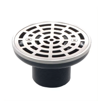 Aida 115mm Bonde de sol de douche pour salle de bain, grille à motif, amovible, en acier inoxydable SUS 304 de qualité alimentaire, noir moderne intelligent