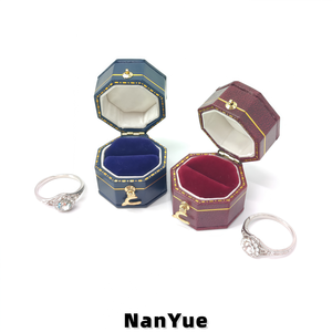 Nouvelle boîte à bagues octogonale vintage portable en papier spécial, pour fiançailles, mariage, rangement de bijoux de luxe, boîte cadeau pour bijoux - Product Image 5