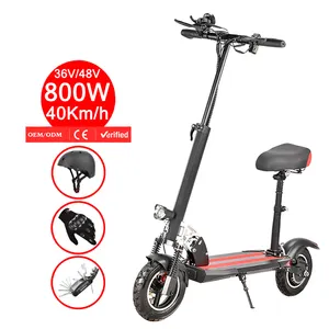 Scooter fabricante 48v 800w, 2 rodas à prova d' água, dobrável, anti-roubo, freio a disco, scooter elétrico com assento para adultos e jovens