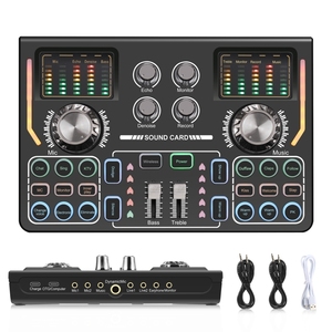 PULUZ-mini tarjeta de sonido <span class=keywords><strong>PARA</strong></span> karaoke, mezclador de sonido <span class=keywords><strong>para</strong></span> canciones, transmisión en vivo sin pérdidas, OTG, versión en inglés, <span class=keywords><strong>precio</strong></span> de fábrica - Product Image 1