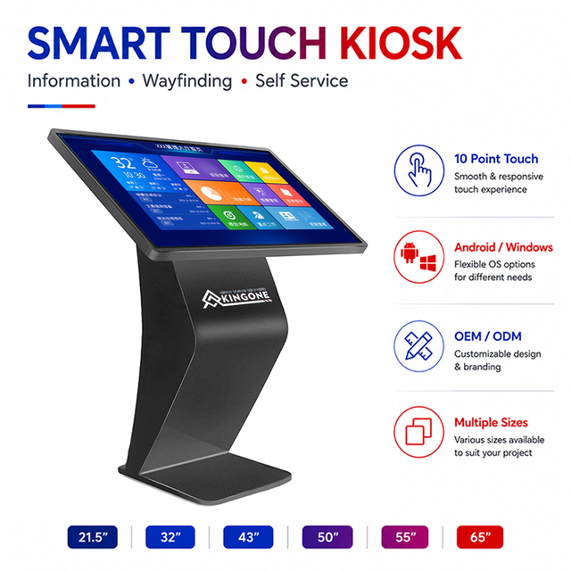 Wayfinding Display Android Windows Self Service Terminal Digital 32 Inch Stand PC Interactive Information Touch Screen Kiosk