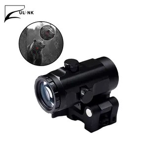 Ulink IP67 impermeabile 3X lente d'ingrandimento mirino mirino da caccia capovolgere a lato montatura a puntini rossi per esterno