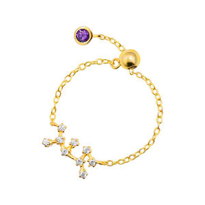 Anillo de dedo de diseño Simple, anillo de cadena deslizante, romántico, famoso, pequeño - Product Image 3