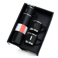 Produit Tendance 2026 : Ensemble Bouteille HUM en Acier Inoxydable (1 Tasse, 2 Couvercles) avec Impression Sérigraphique – Design Polyvalent pour Coffret Cadeau Personnalisé