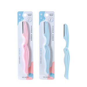 Tondeuse à sourcils pliable LMLTOP en acier inoxydable avec filet de protection rose bleu A0267 - Product Image 5