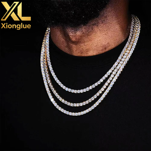 Collar de cadena tipo tenis Hop Jewelry de 1 fila con circonitas cúbicas (CZ) brillantes para hombre y mujer, envío directo - Product Image 2