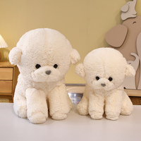 Peluche chien Teddy blanc sur pied, compagnon pour enfants, cadeau, décoration intérieure, animal en peluche