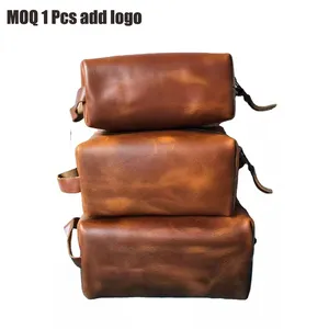 Custom men leather travel toiletry bag Unisex Pouch for Travelling toiletry kit