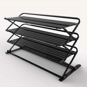 Three Layer <b>Foldable</b> <b>Shoe</b> <b>Rack</b> Carbon Steel Metal Storage Holder Rectangular Standing Type For Closet <b>Shoes</b> 10-20 Pairs - Product Image 1