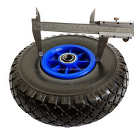 Fabricant de gros 272x74mm jante en plastique 10 pouces en mousse Pu pneus sans crevaison anti-crevaison 4.10/3.50-4 300 roue de chariot solide
