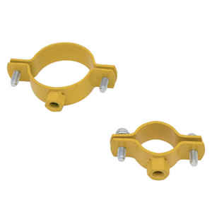 Zinc-plated 2.5mm Plastic Coating Heavy Duty Pipe <b>Clamps</b> With Reinforced Band Two Side Screw - Product Image 3