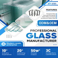 Grand stock de verre trempé XinHong haute transparence, anti-rayures, facile d'entretien, pour murs rideaux industriels et cloisons de centres commerciaux