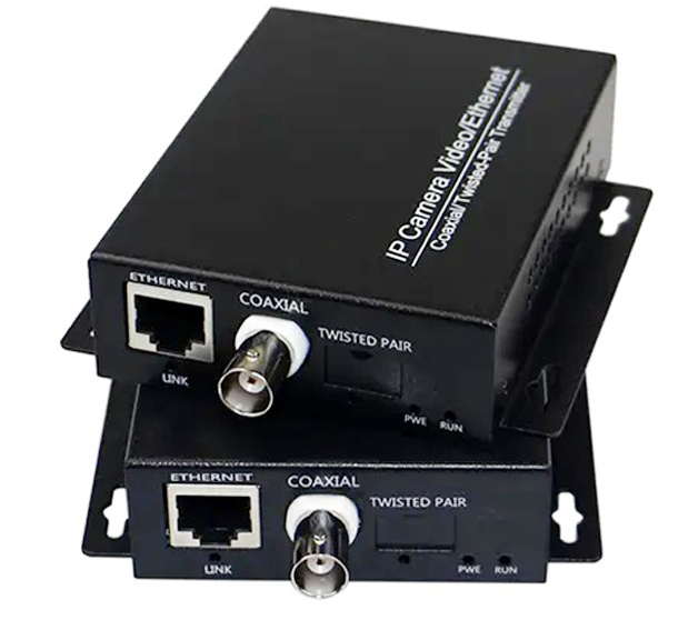 New Stock IP Ethernet Over Coax HD Network Coaxial Transmission Extender Coaxial Cable Port Plug and Play EOC Converter