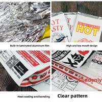 Sacs à emporter en papier kraft à fond pointu, imprimés avec logo personnalisé, résistants à l'huile et conservant la chaleur ; Sachets en aluminium sans poignée pour