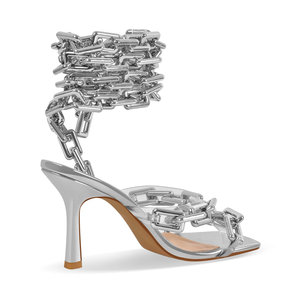<span class=keywords><strong>Scarpe</strong></span> da sera da donna <span class=keywords><strong>con</strong></span> <span class=keywords><strong>tacco</strong></span> alto decorate <span class=keywords><strong>con</strong></span> catena da donna <span class=keywords><strong>con</strong></span> cinturino trasparente - Product Image 4