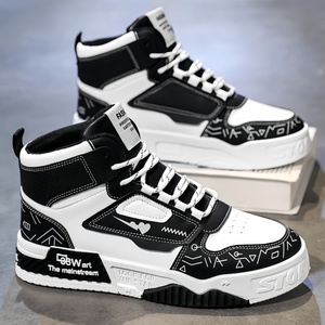 Nuove <span class=keywords><strong>Scarpe</strong></span> Sportive da <span class=keywords><strong>Esterno</strong></span> in Pelle PU, Sneaker Casual da Uomo con Tomaia Alta per Skateboard - Product Image 3