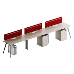 โต๊ะทำงานแบบเปิดโล่ง โมเดิร์น ปรับเปลี่ยนรูปแบบได้ 6 ที่นั่ง เฟอร์นิเจอร์สำนักงานไม้พร้อมโครงเหล็ก - Product Image 1