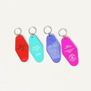 Promotion Custom Logo Blank Plastic Retro Hotel Tags Keychain Motel Keyrings Room Number <b>Key</b> <b>Chain</b> - Product Image 1
