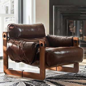 Silla de Jersey de madera maciza de estilo medieval, sofá individual de tela de diseño Retro para muebles del hogar para sala de estar, ocio, Domingos perezosos - Product Image 2