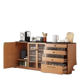 Aparador de Madera Maciza, Mueble de Almacenamiento, Estilo Nórdico Japonés, Mueble para Té, para Apartamentos Pequeños, Comedor, Mueble de Pared para Botellas y Platos - Product Image 5