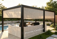 Meubles de cuisine d'extérieur résistants aux intempéries, utilisables toute l'année, avec toits de drainage inclinés et pieds ventilés pour les jardins pluvieux