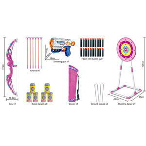 2025 Kinderen Hot Selling Boogschieten Doelwit Spel Speelgoed Indoor Sport 2 in 1 Zachte Kogel Pistool Licht Boog Pijl Speelgoed - Product Image 5