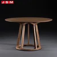 Rustic Solid Wood Dining Tables Set, Round Marble, 6 Seater