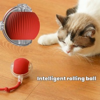 Balles intelligentes pour chats, jouet interactif pour animaux de compagnie, balle roulante automatique avec queue, recharge USB, jouet pour chats et chiens