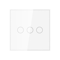 Interrupteur mural intelligent WIFI EU en verre trempé avec cadre en métal doré, 1/2/3/4 voies, commande à distance par application, compatible Google Alexa