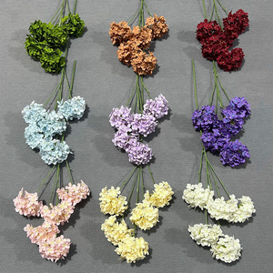 Bouquet de fleurs artificielles d'hortensia à 5 têtes, en soie, pour décoration de mariage, accessoires de photographie en extérieur, décoration intérieure - Product Image 2