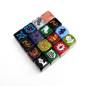 16mm <span class=keywords><strong>6</strong></span> mặt màu in làm logo khắc khắc nhựa chơi game xúc xắc tùy chỉnh cho chiến tranh 40 - Product Image 5