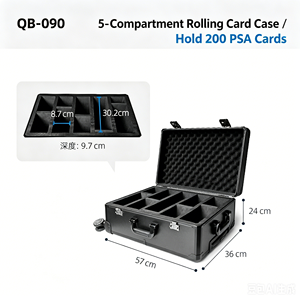 Étui à cartes roulant QB-090 à 5 compartiments, 57 cm, ABS durable, protection pour 200 cartes PSA - Product Image 1