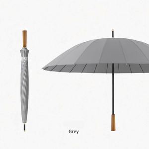 Paraguas de Golf Moderno Personalizado de 24 Varillas, Recto, Impermeable, Semiautomático, para Hombre, con Mango de Madera y Logotipo - Product Image 1