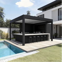 Pergola Bioclimatique Motorisée en Aluminium pour Extérieur 3x3m-6x4m, Arches et Ponts pour Balcon et Jardin