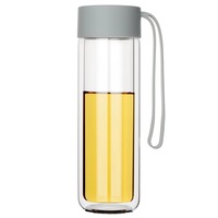 Bouteille d'eau en verre incassable à double paroi de haute qualité, bouteille d'eau en verre de qualité supérieure à haute teneur en borosilicate
