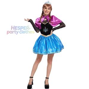 Costume de cosplay de la Reine des Neiges Anna Elsa pour adultes, robe de mascarade pour Halloween, conte de fées HP - Product Image 1