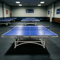 Table de tennis de table électrique réglable en hauteur pour commande en gros, surface anti-rayures UV de 25 mm pour clubs, lieux de loisirs, logo personnalisé