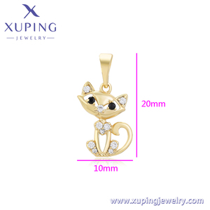 S00142595 xuping perhiasan sederhana modis <span class=keywords><strong>14k</strong></span> berlapis emas zirkon anak perempuan liontin kucing - Product Image 5