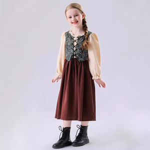Ensemble de costumes de fête de la bière allemande pour enfants, garçons et filles, avec chapeau, en coton, pour spectacle sur scène, collection Printemps 2025 - Product Image 2