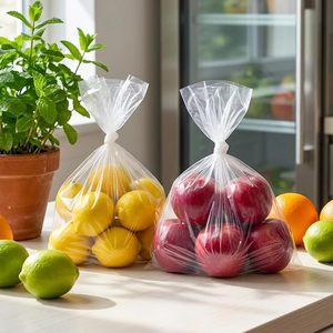 Clear Plastic <b>Bags</b> 12x18 Inches 50 Pcs Open Top For Food Storage Packaging - Product Image 3