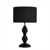 Lampe de table décorative électrique moderne et simple avec support de lampe E27, accents en fer forgé et abat-jour en tissu