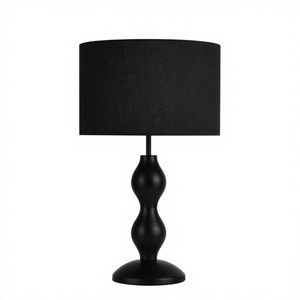 Support de lampe E27, abat-jour en tissu minimaliste et élégant avec accents en fer forgé - lampe de table décorative. - Product Image 1