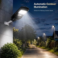 Farola Solar Inteligente de 100W LiFePO4 IP65 ABS con Control Remoto para Camino de Entrada, Patio, Iluminación Exterior