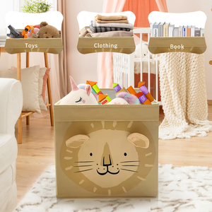Lớn có thể gập lại lưu trữ hộp Tổ chức vải ráp phòng khách quần áo trẻ em Đồ chơi bé công cụ tổ chức hộp - Product Image 4