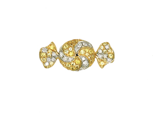 Broche en forma de espiral de oro amarillo de 18 quilates con zafiro amarillo y diamantes engastados, joyería de lujo para mujer - Product Image 2