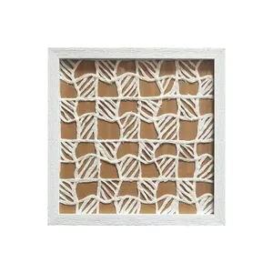 可定制现代几何艺术作品白色3D框架纸浆画家居装饰内墙艺术批发