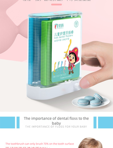 Fabrikant ODM Merk Cartoon Handvat Kinderen Tandfloss Stick Automatische Doos <span class=keywords><strong>88</strong></span> Stuks HIPS Materiaal Draagbaar Thuis - Product Image 4