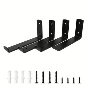 RHETECH Floating Shelf Decorative Wall Hangers J Shape Shelf <strong>Brackets</strong> With 20mm Wood Plank Boards Wall Shelf <strong>Bracket</strong> Triangle