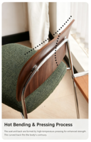Chaises de salle à manger Yuechun avec dossiers en noyer, design Bauhaus, sièges rembourrés, empilables, idéales pour les petits espaces dans les hôtels.